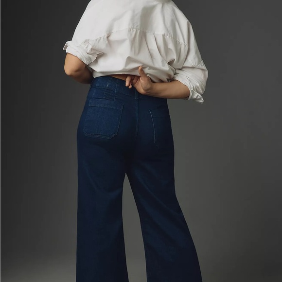 NWT! Anthro The Colette Crop High-Rise Wide-Leg Jeans by Maeve PETITE ONLY - Picture 4 of 11